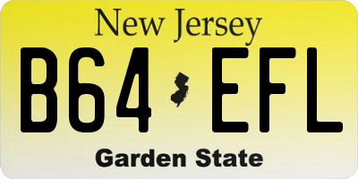 NJ license plate B64EFL