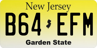 NJ license plate B64EFM