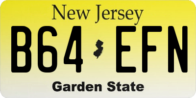 NJ license plate B64EFN