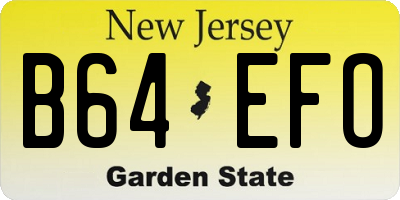 NJ license plate B64EFO