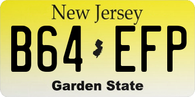 NJ license plate B64EFP