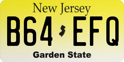 NJ license plate B64EFQ