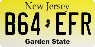NJ license plate B64EFR