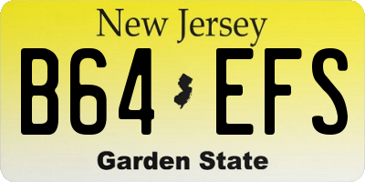 NJ license plate B64EFS