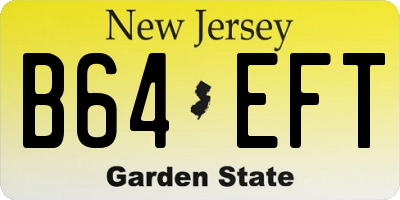 NJ license plate B64EFT