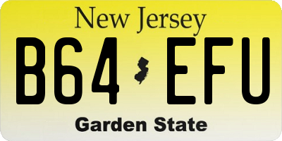 NJ license plate B64EFU