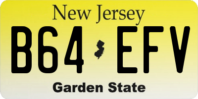 NJ license plate B64EFV