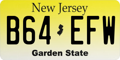 NJ license plate B64EFW