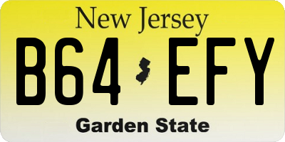 NJ license plate B64EFY