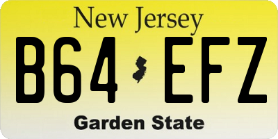 NJ license plate B64EFZ