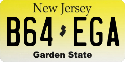 NJ license plate B64EGA