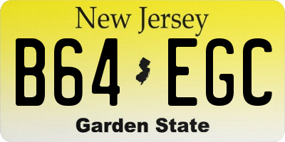 NJ license plate B64EGC