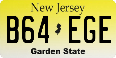 NJ license plate B64EGE