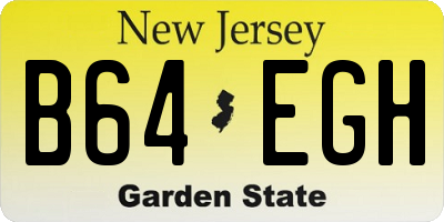 NJ license plate B64EGH