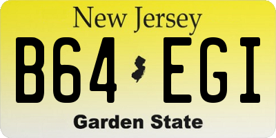 NJ license plate B64EGI