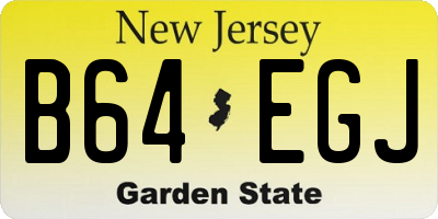 NJ license plate B64EGJ