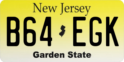 NJ license plate B64EGK