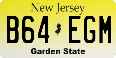 NJ license plate B64EGM