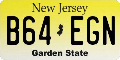 NJ license plate B64EGN
