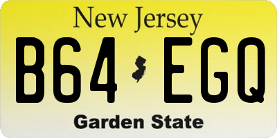 NJ license plate B64EGQ