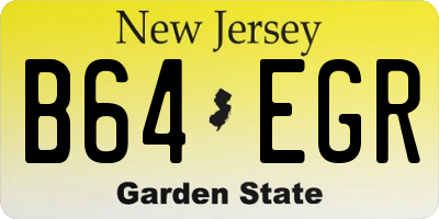 NJ license plate B64EGR