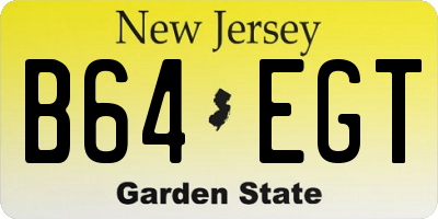 NJ license plate B64EGT
