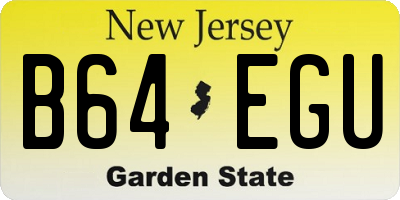 NJ license plate B64EGU