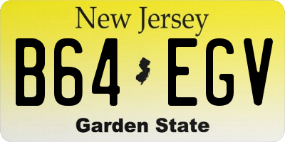 NJ license plate B64EGV