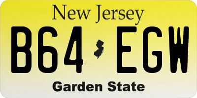 NJ license plate B64EGW
