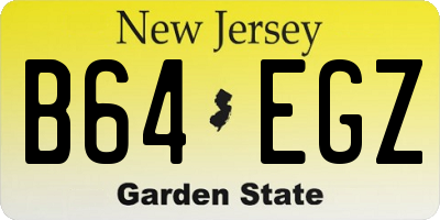 NJ license plate B64EGZ