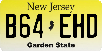 NJ license plate B64EHD