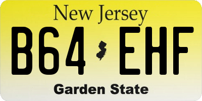 NJ license plate B64EHF