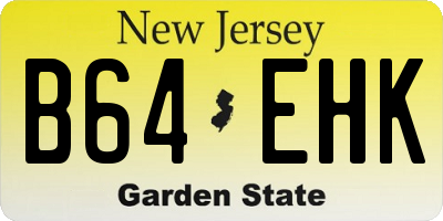 NJ license plate B64EHK