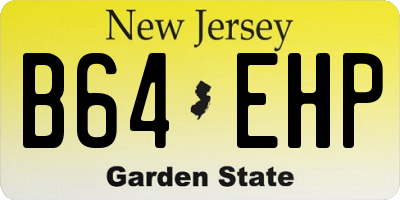 NJ license plate B64EHP