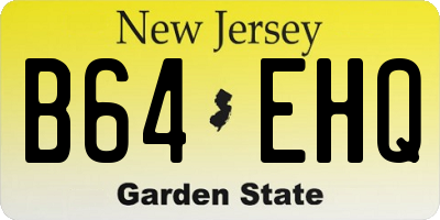 NJ license plate B64EHQ