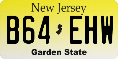NJ license plate B64EHW