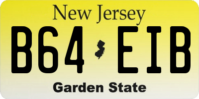 NJ license plate B64EIB