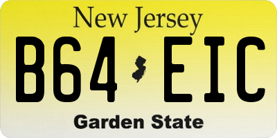 NJ license plate B64EIC