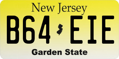 NJ license plate B64EIE