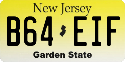 NJ license plate B64EIF
