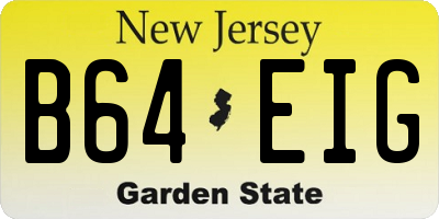 NJ license plate B64EIG