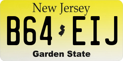 NJ license plate B64EIJ