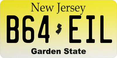 NJ license plate B64EIL