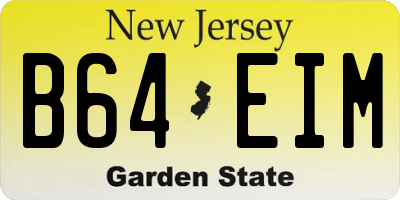 NJ license plate B64EIM