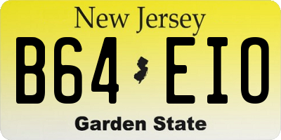 NJ license plate B64EIO