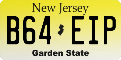 NJ license plate B64EIP