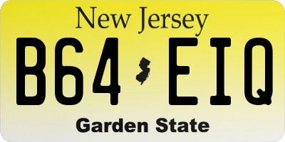NJ license plate B64EIQ