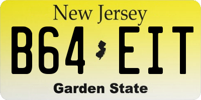 NJ license plate B64EIT