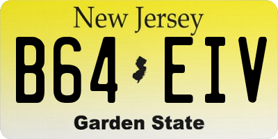 NJ license plate B64EIV