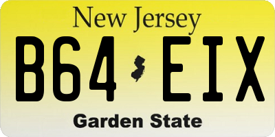 NJ license plate B64EIX